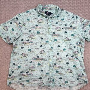 Vineyard Vines Men's 2XL Short Sleeve Hawaiian Button Up Palm Tree Beach